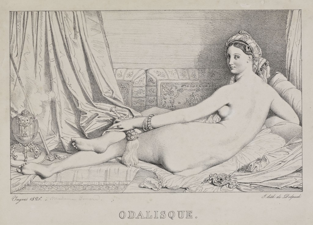 Jean-Auguste-Dominique Ingres, Odalisque, 1825. Lithograph. Mortimer C. Leventritt Fund, 1969.174. Courtesy of the Cantor Arts Center.