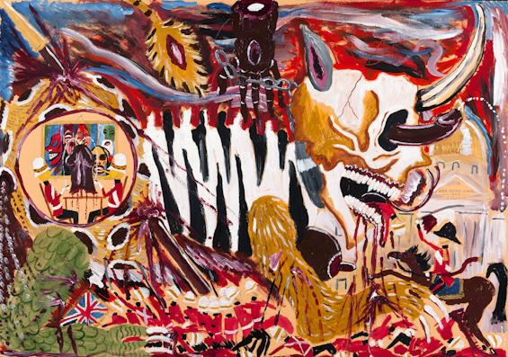 Andrew Gilbert, Africa Destroys Europa, 2013. Mixed media on paper. Courtesy of the artist.