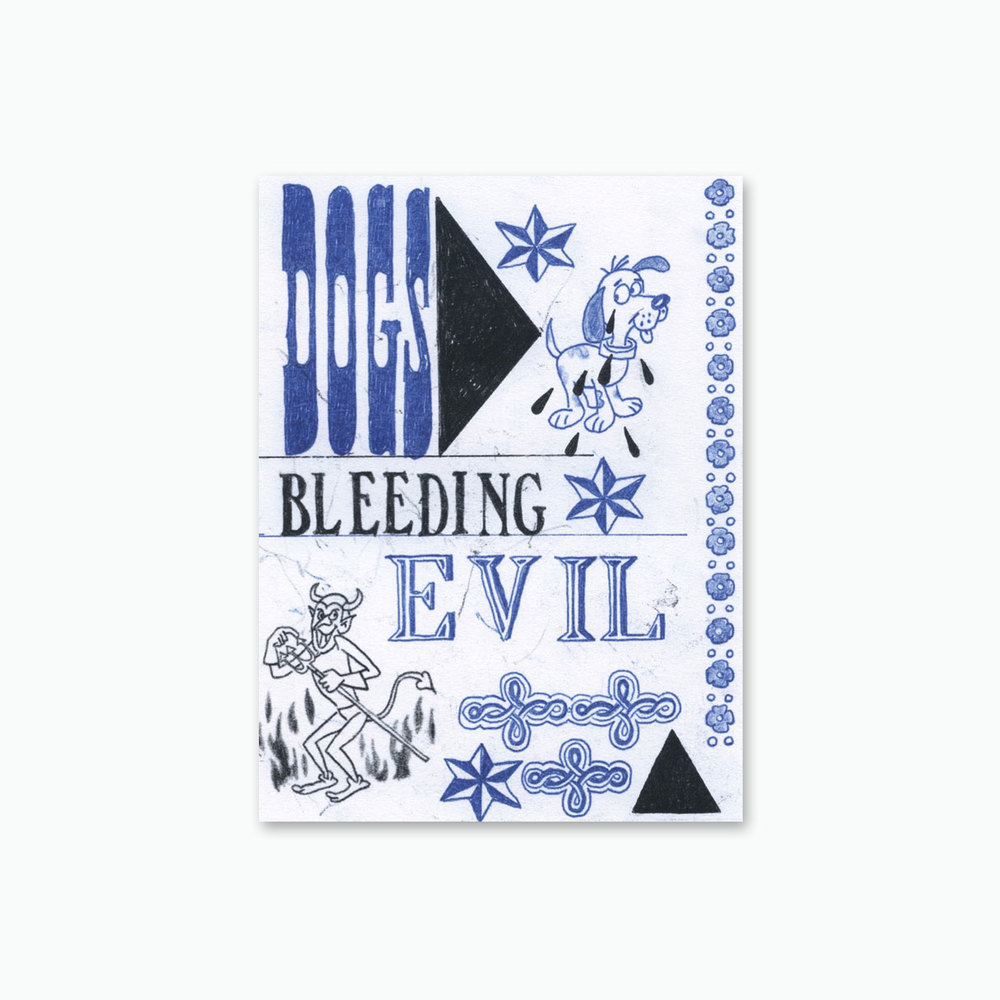 Mark Mulroney, Dogs Bleeding Evil, 2015. 62 pages, 31 color illustrations. Perfect bound softcover. 8 x 6 inches. Published by Ampersand Editions, 2015. First Edition of 200. Courtesy of the artist and Ampersand Gallery & Fine Books.