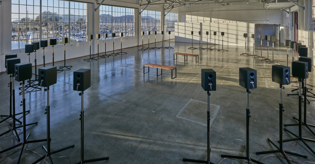 Janet Cardiff, The Forty Part Motet (installation view, Gallery 308, Fort Mason Center for Arts & Culture), 2015; co-presented by Fort Mason Center for Arts & Culture and the San Francisco Museum of Modern Art; photo: JKA Photography