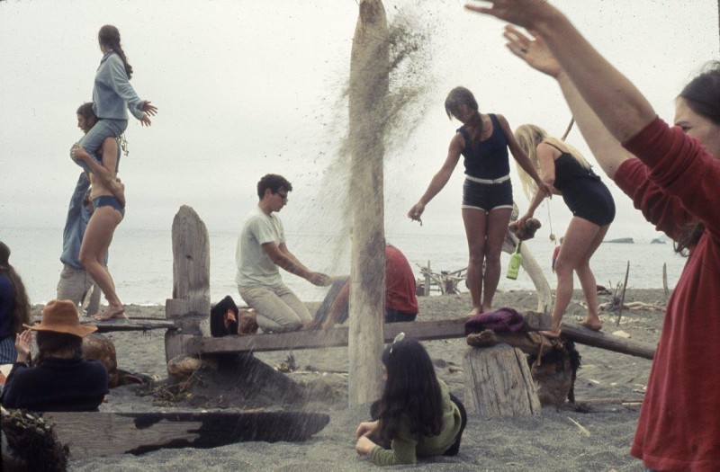 “Driftwood City,” Sea Ranch, CA. Experiments in Environment Workshop, July 4, 1966. Courtesy Lawrence Halprin Collection, The Architectural Archives, University of Pennsylvania