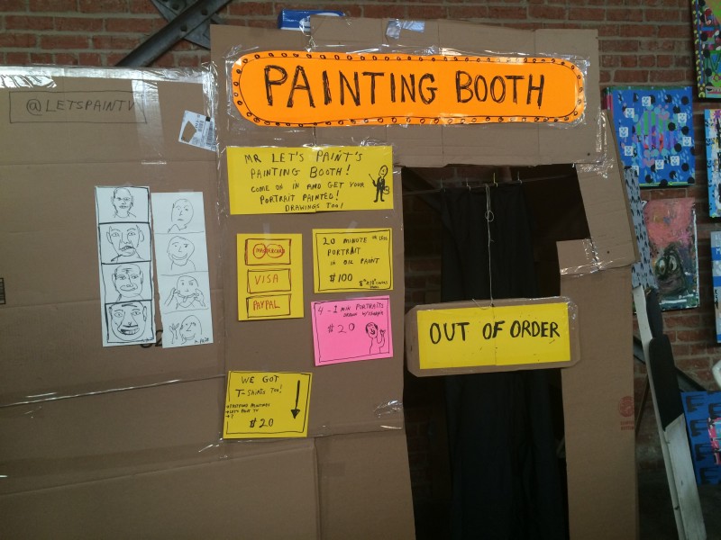 Closed booth by Mr. Let’s Paint at Rob Pruitt’s Flea Market 