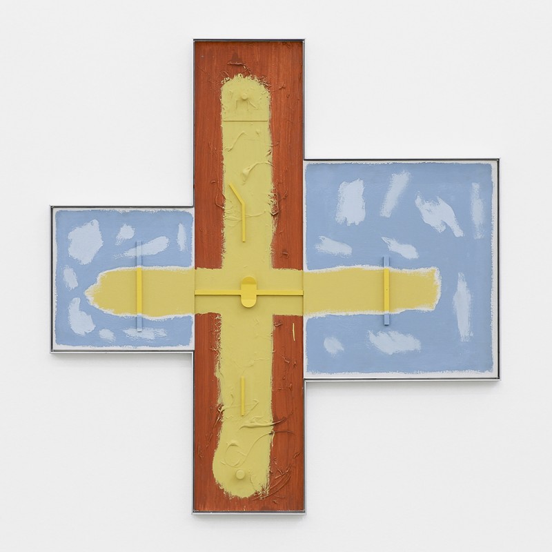 Noam Rappaport, HUB, 2015. Acrylic, canvas, wood, aluminum, 39 ½ x 37 ½ inches