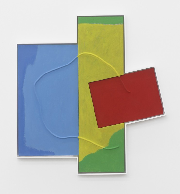 Noam Rappaport, Double Mend, 2015. Acrylic, canvas, cotton cord, wood, 37 ½ x 35 inches. Courtesy of Ratio 3.