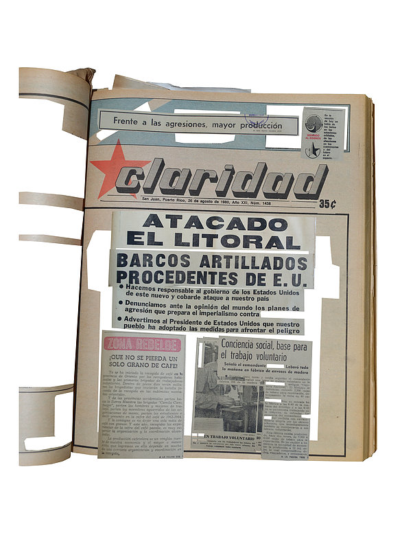 Virginia Colwell, Newspaper for a Puerto Rico Libre, 26 of August 1980, 2016. Digital print, 92.5 cm x 71.5 cm. Courtesy of Marso Galería