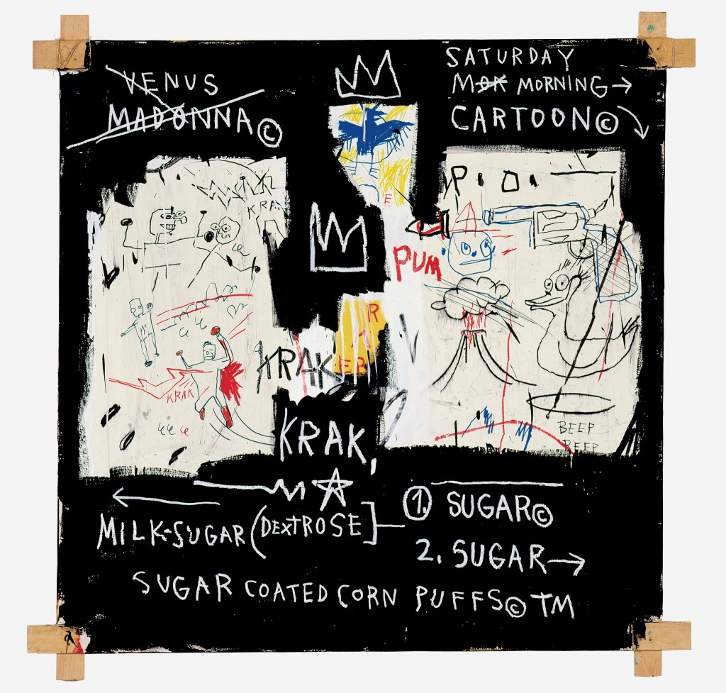 Jean-Michel Basquiat, A Panel of Experts, 1982, acrylic and oil pastel on canvas, 152 x 152.5cm, Montreal Museum of Fine Arts, Gift of Ira Young