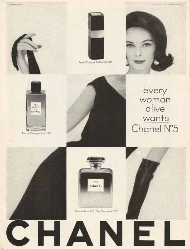 Chanel N. 5 advertisement. Courtesy of the Internet.