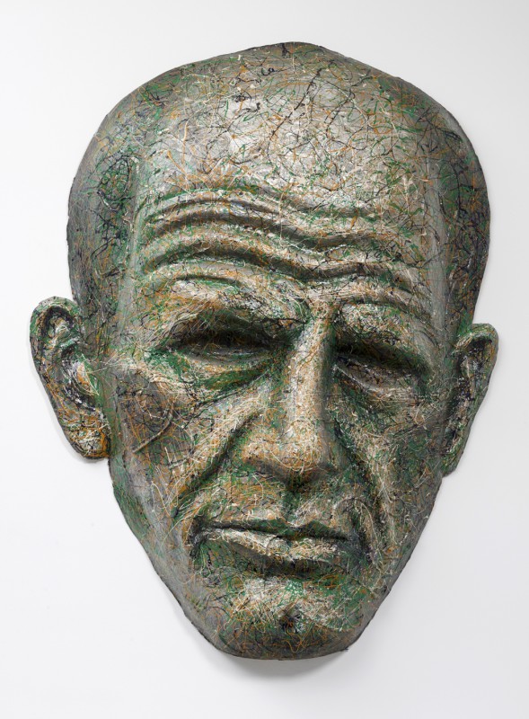 Robert Arneson, Stringhalt J, 1987. Cast paper with paint, 53 x 45 x 12 inches.