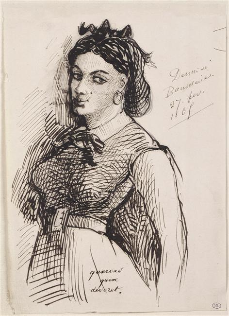 Charles Baudelaire, Portrait of Jeanne Duval, 1850. Courtesy of the Internet.