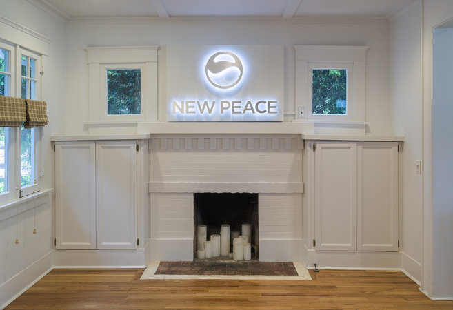 Timur Si-Qin, New Peace Pro Sign 1, 2016. Aluminum, LED light system, 30 x 46 x 6 inches; 762 x 117 x 15 cm . Courtesy of Team Bungalow.