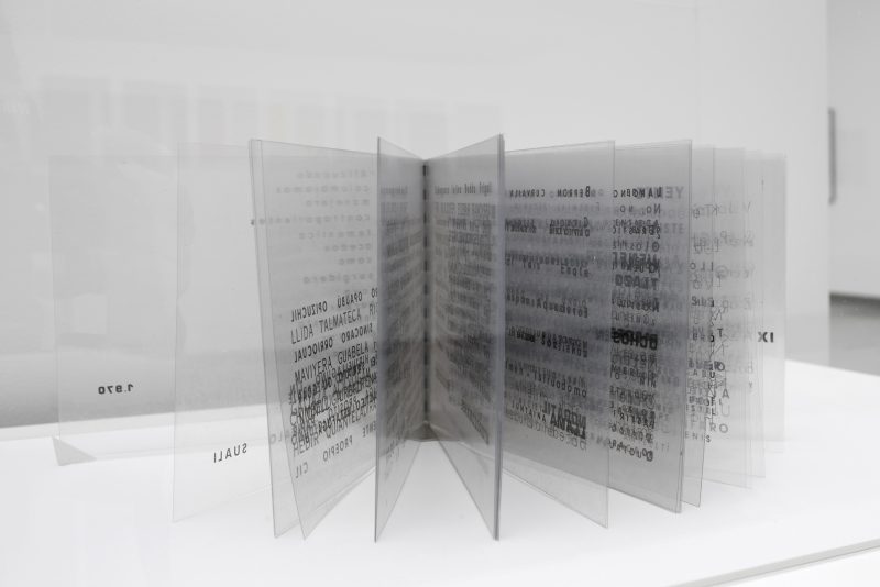 Isidoro Valcárcel Medina, El Libro transparente, 1970 Tranparent plastic sheets Courtesy the artist