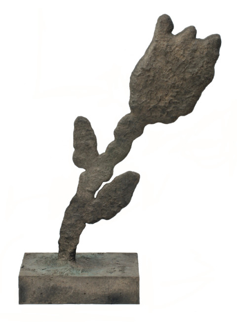 Donald Baechler, Single Flower, 2008. Bronze, 42 x 27 x 3 inches. Courtesy of Eric Firestone Gallery.