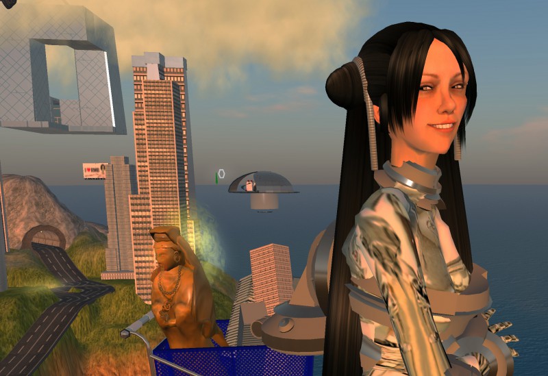 Cao Fei (SL avatar: China Tracy), RMB City: A Second Life City Planning. 2007-2011. Video, 6’. Courtesy of artist and Vitamin Creative Space