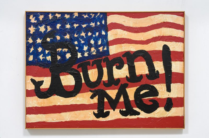 Burn Me, 1990. Oil on canvas, 26.5 x 36 inches. Courtesy of The Box.