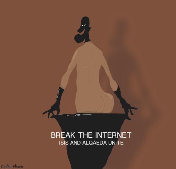 Khalid Albaih, #BreakTheInternet #ISIS and #AlQaeda Unite, 2014. Courtesy of the Internet.