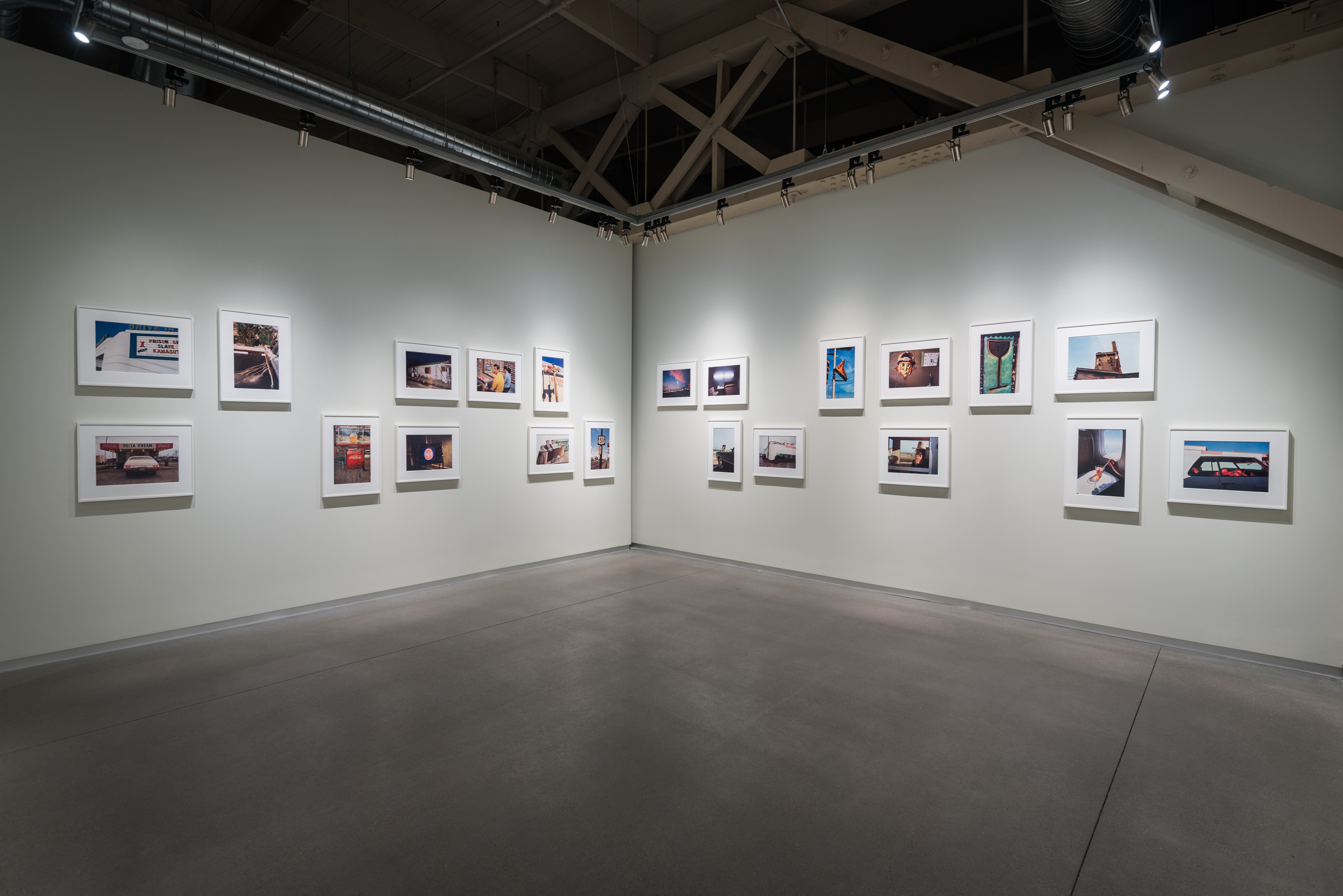 Installation view, William Eggleston, from Los Alamos portfolio, 1965–74. From the Fisher Collection, on view in Collected at Pier 24 Photography, San Francisco, 2016. Courtesy of Pier 24 Photography.