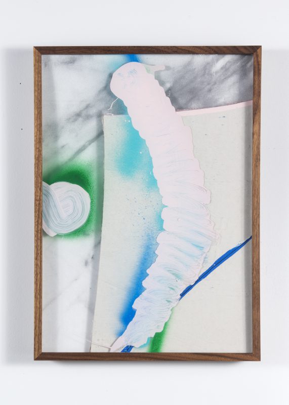 Ivan Iannoli. Untitled (Drywall), 2016. Acrylic, spray enamel on plexi, acrylic on drywall, digital c-print, 14 x 10 inches. Courtesy of the artist and Bass & Reiner Gallery, San Francisco.