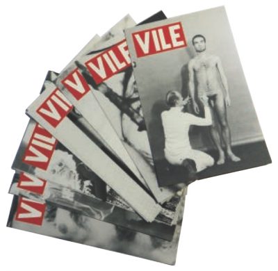 Promotional postcards, "VILE" magazine, Anna Banana, Editor. From the collection of John Held, Jr.