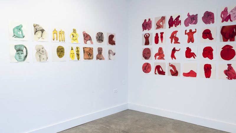 Emma Kohlmann, One-hundred-and-eight untitled works on paper. Watercolor and Sumi ink, various dimensions. Courtesy of the Museum of Contemporary Art Tucson.