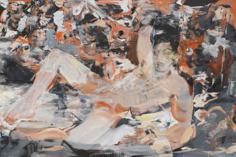 Cecily Brown, Raspberry Beret, 2015-16. Oil and pastel on linen, 43 x 65 inches. Courtesy of Cheim & Read.