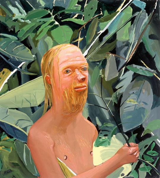 Dana Schutz, Frank as a Proboscis Monkey, 2002. Oil on canvas, 35.75 x 31.75 inches. Courtesy of Cheim & Read.