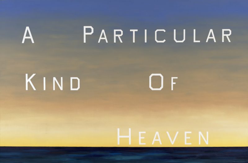 Ed Ruscha, A Particular Kind of Heaven, 1983. Oil on canvas, 90 x 136 1/2 in. Fine Arts Museums of San Francisco, Museum purchase, Mrs. Paul L. Wattis Fund, 2001.85 © Ed Ruscha