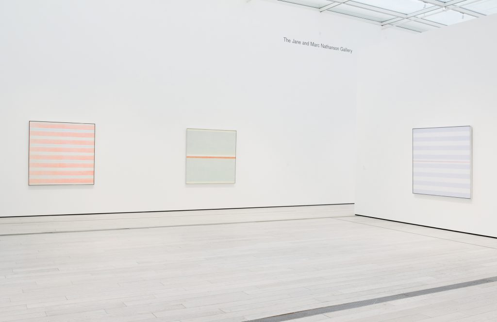 Installation view, Agnes Martin, April 24 - September 11, 2016. Los Angeles County Museum of Art. Art © Agnes Martin/Artist Rights Society (ARS), New York. Photo © Museum Associates/LACMA