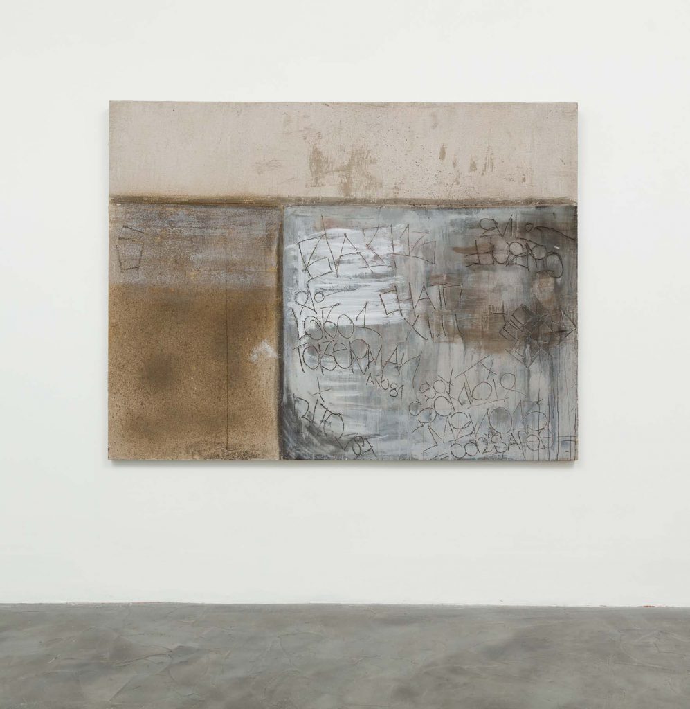 Joe “Prime” Reza, Toberman, 2015. Cement on wood panel, 64 x 84 inches. 