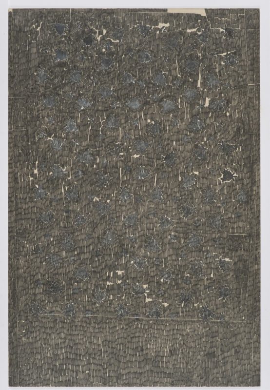 Ed Moses, Rose #6, 1963. Graphite and Acrylic on Chip Board, 60 x 40 inches. 