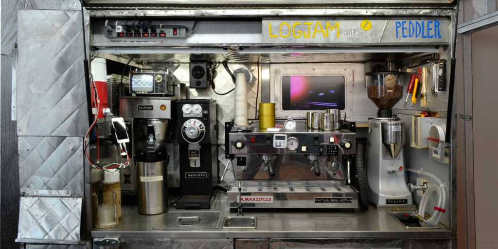 Tom Sachs, Logjam Café. Photograph by Celeste Layne. Courtesy of the artist and Yerba Buena Center for the Arts.